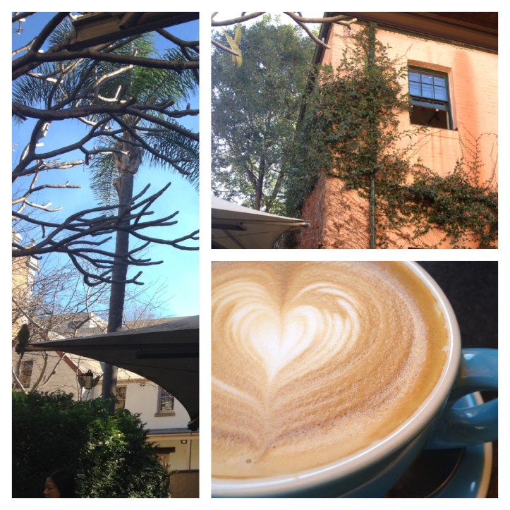 A coffee oasis in the middle of Sydney's Rocks area.